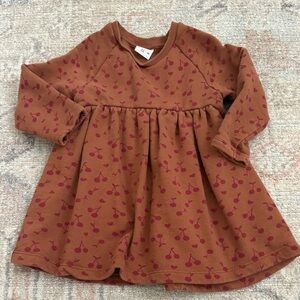 Zara Brown Cherry Print Kids Dress
